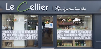 Devanture du Cellier épicerie bien-être revendeur filles de beauregard à Ruelle sur touvre