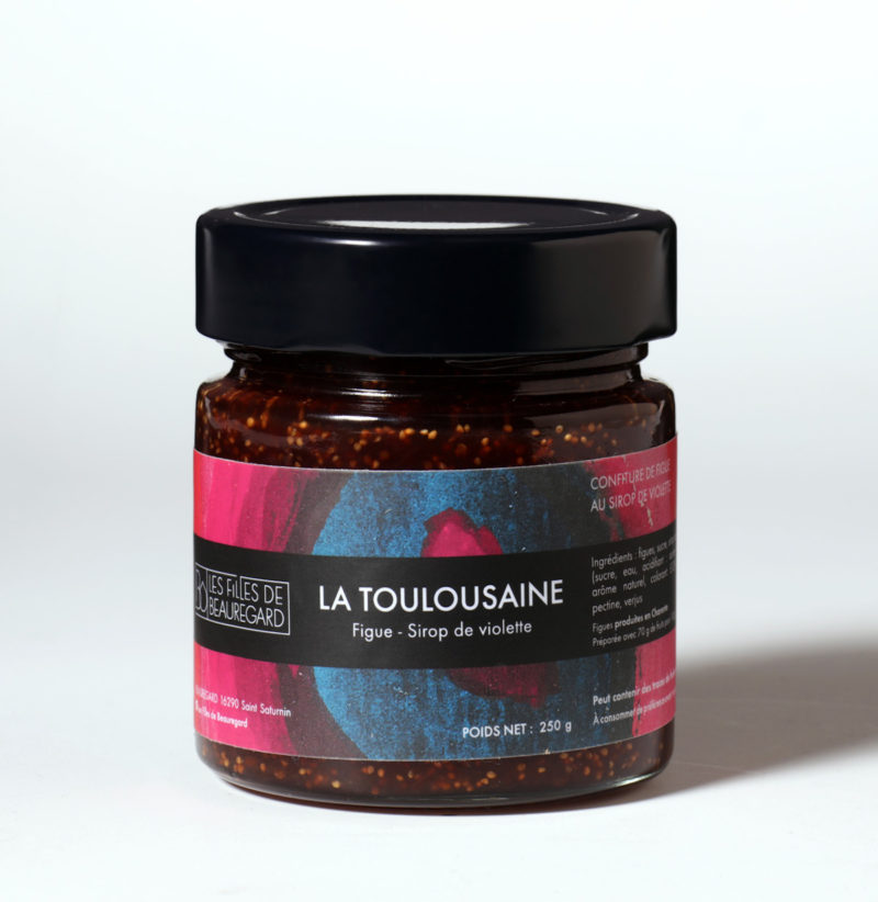 Confiture artisanale figue et fleur violette lesfillesdebeauregard