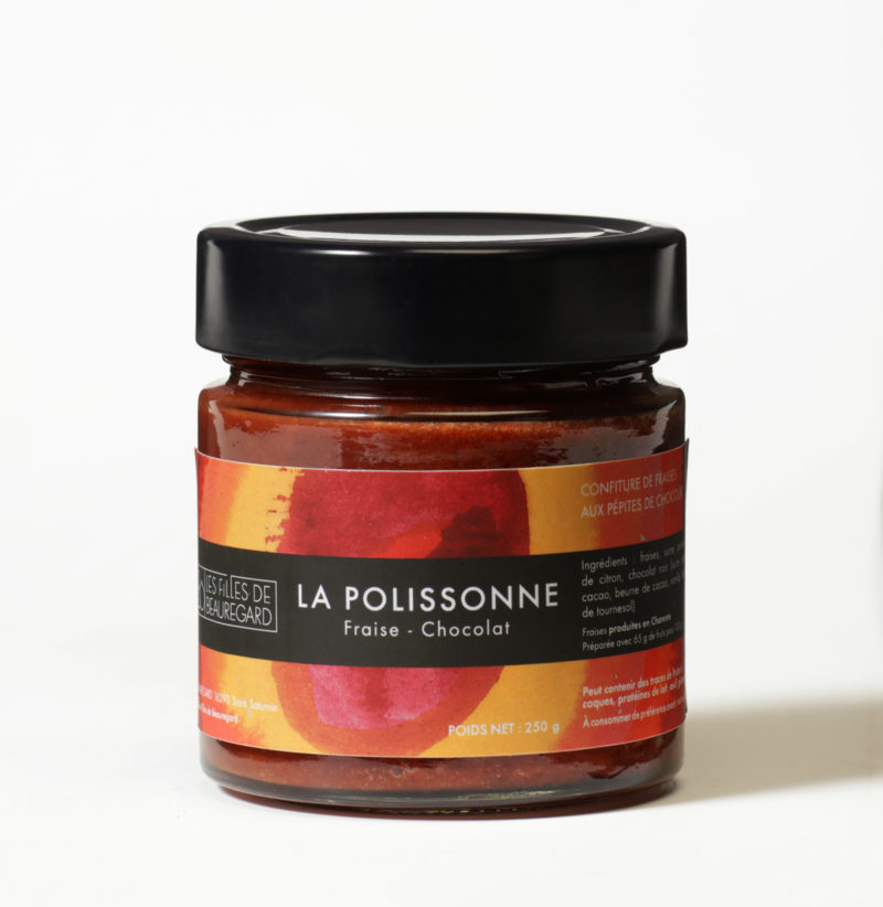 Confiture fraise chocolat avec 65g de fruits français lesfillesdebeauregard