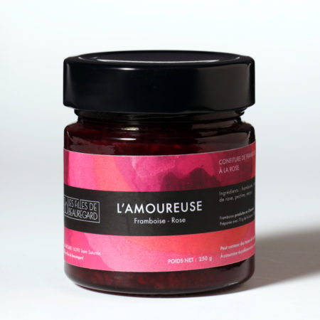 Confiture framboise de Charente et fleur de rose par les filles de beauregard